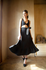 Noor Belted Midi Skirt - Black Bottoms - Skirts Rosewater House
