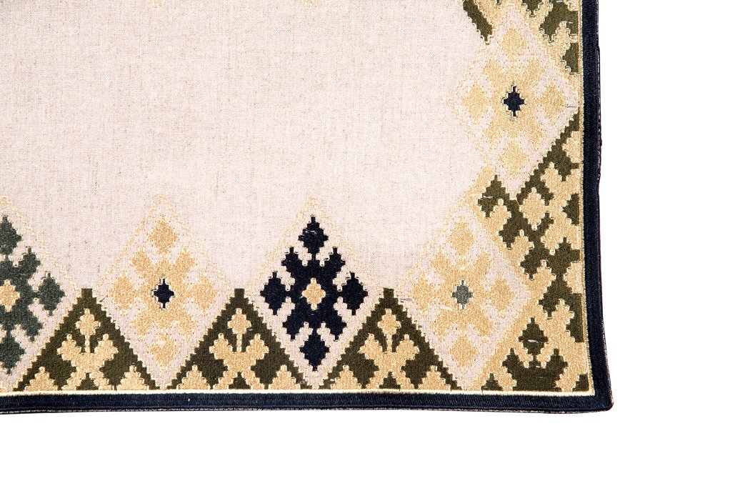Hand-Embroidered Placemats - Green RoseWaterHouse