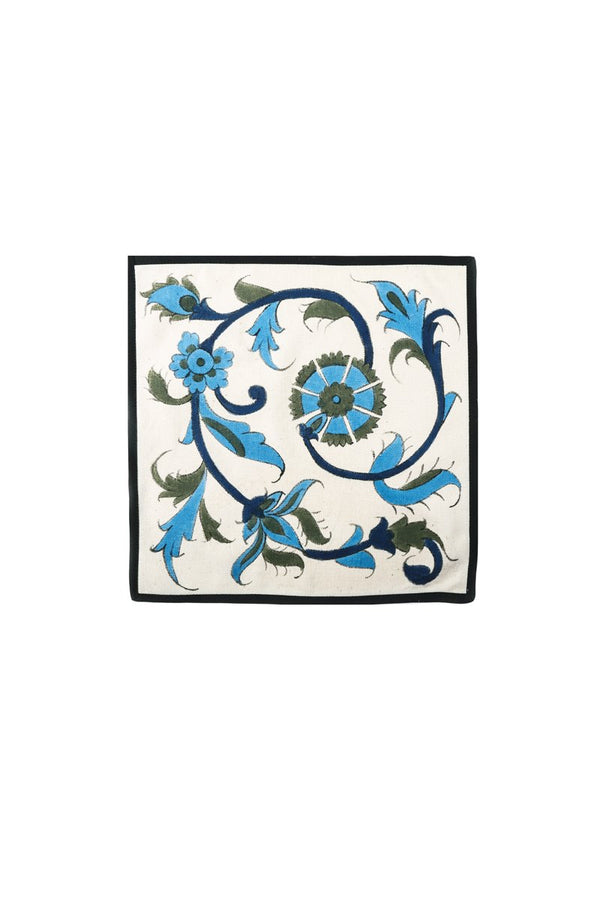 Hand-Painted Isfahan Napkins - Blue & Green Rosewater House 