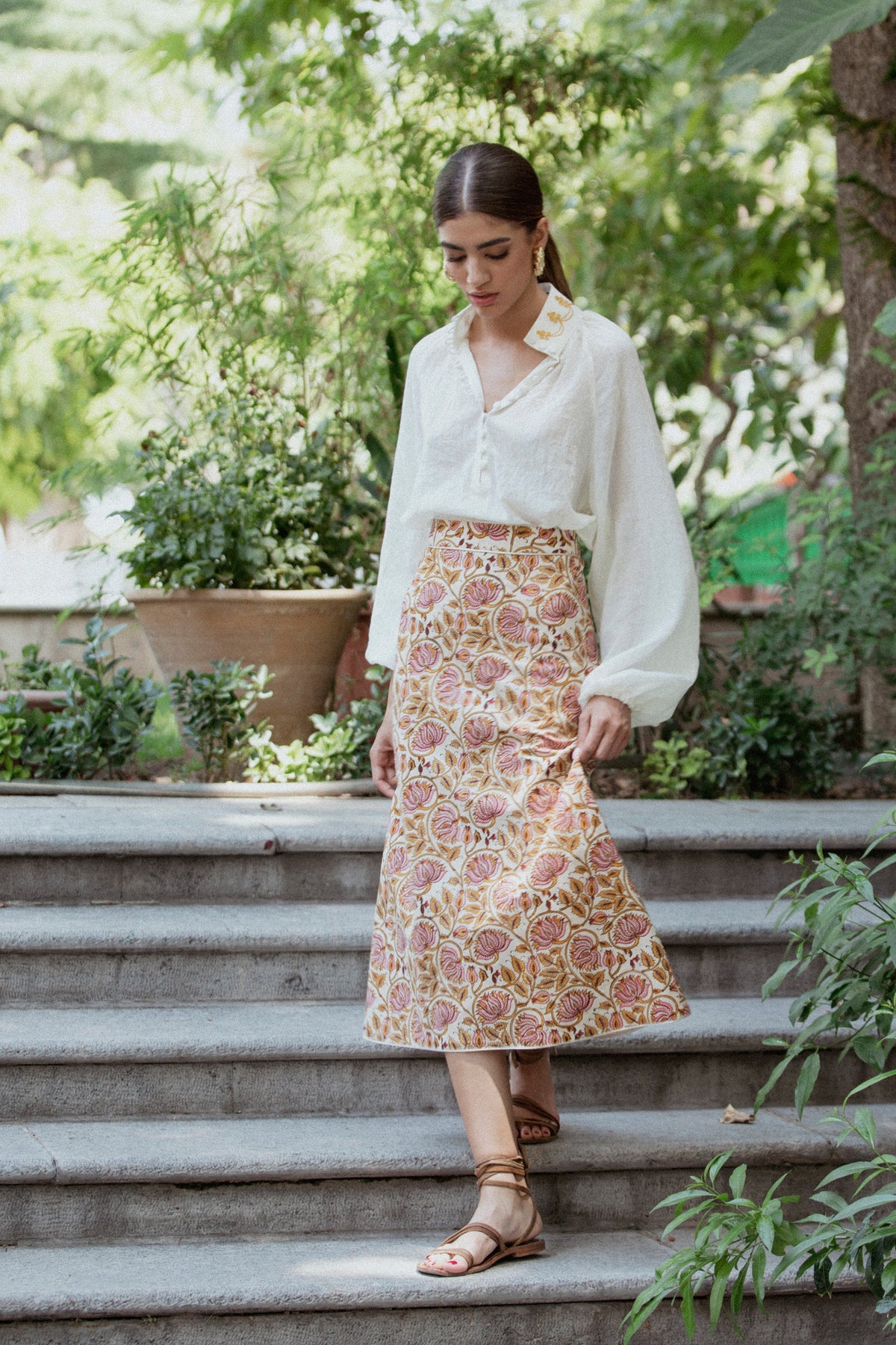 Ghalamkar Skirt - Pink Skirt Rosewater House
