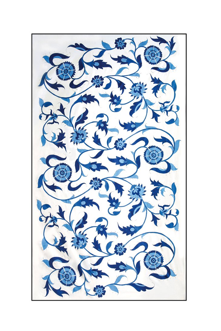 Isfahan Hand Painted TableCloth - Blue RoseWaterHouse 