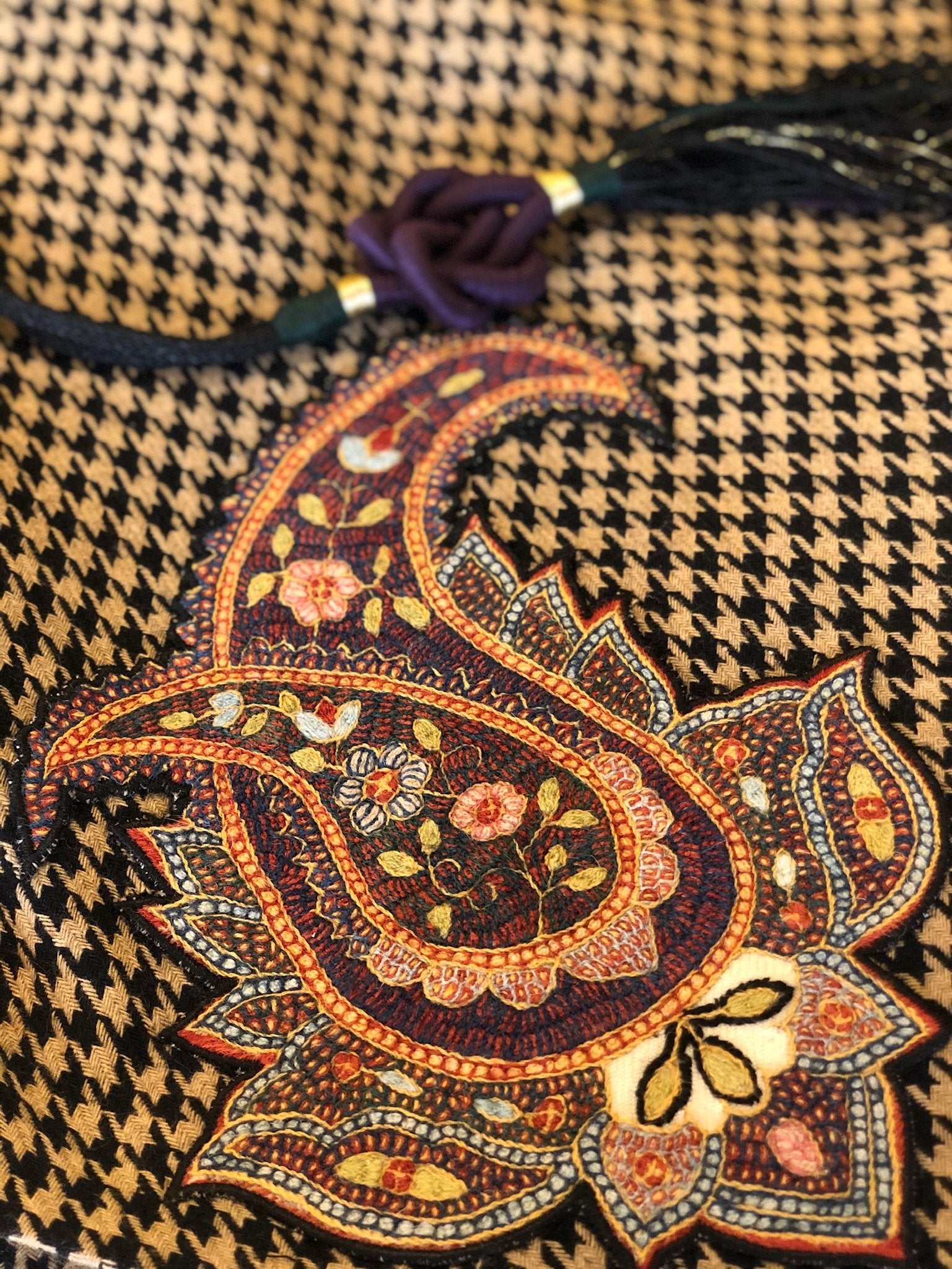 Zarin Wrap Coat - Houndstooth coat Rosewater House