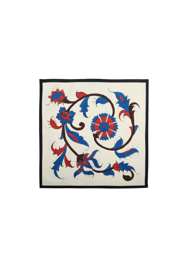 Isfahan Hand-Painted Napkins - Red & Blue Home Accessories Rosewater House 