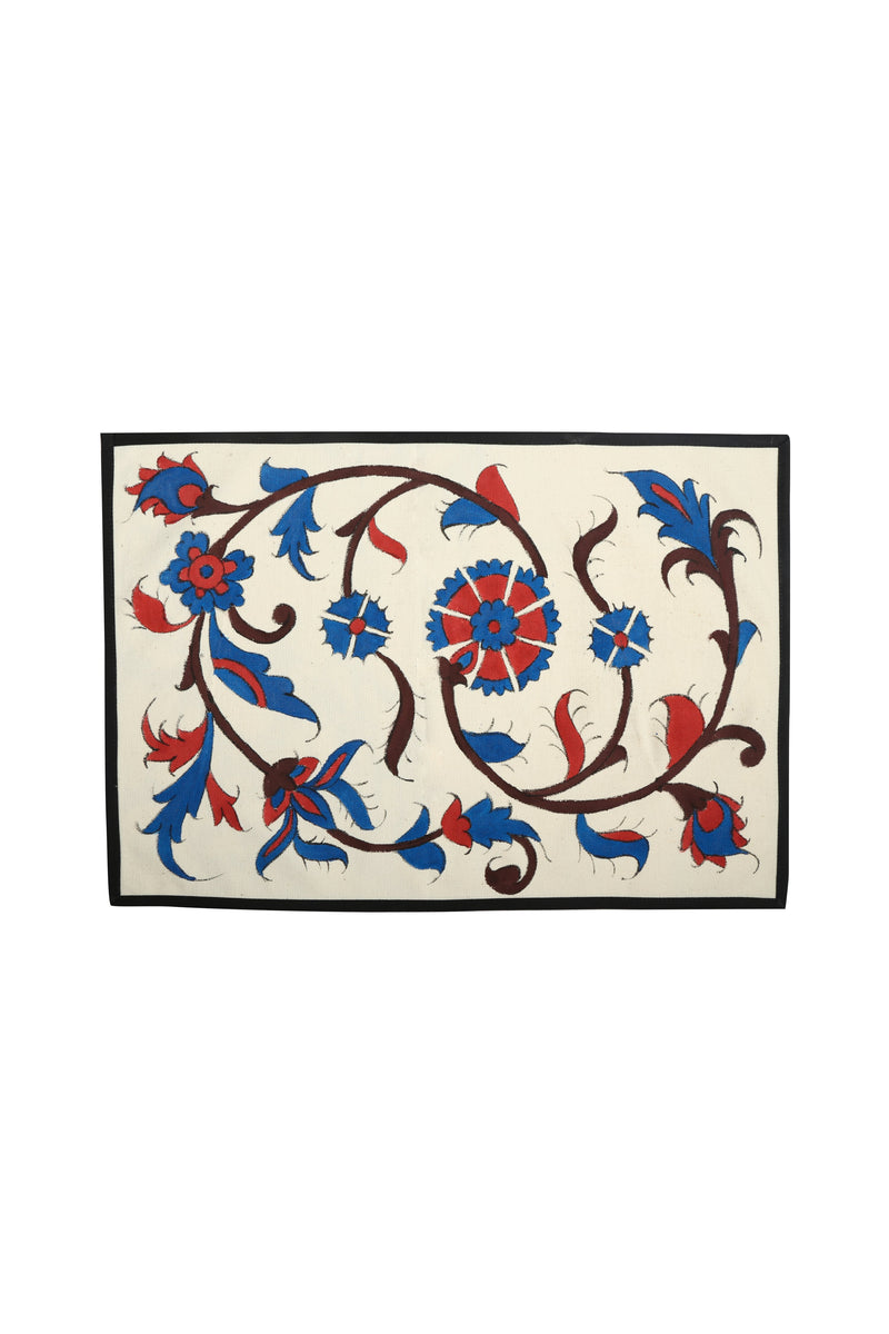 Isfahan Hand-Painted Placemats - Red & Blue Home Accessories Rosewater House 