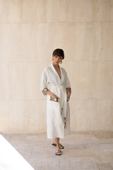 Balouch Duster - White Robe Rosewater House 