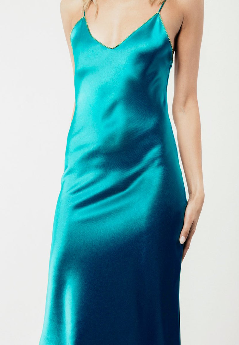 Darya Slip Dress - Turquoise Dress RoseWaterHouse 